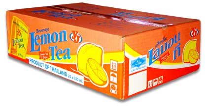 Carton of Can Lemon Tea Beverage YJ Brand
